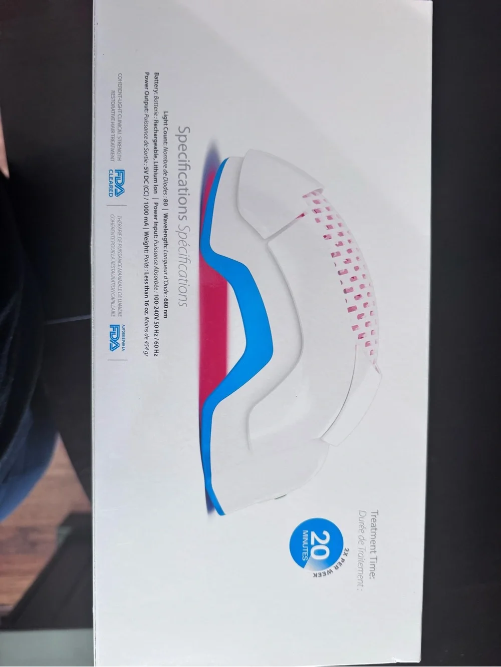 Pro Laser Hair Growth Helmet - White with Blue Accents